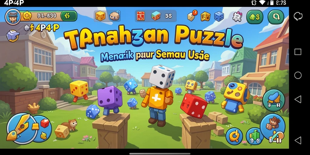 Gameplay 4P4P menampilkan tantangan puzzle seru dan menarik.