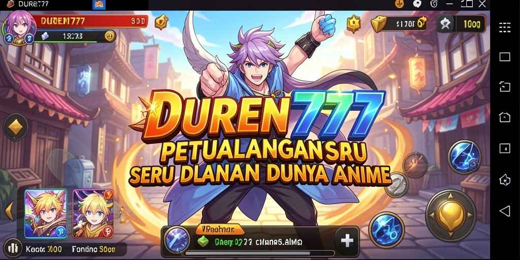 Tampilan gameplay menarik dalam DUREN777 dengan karakter anime yang memukau.
