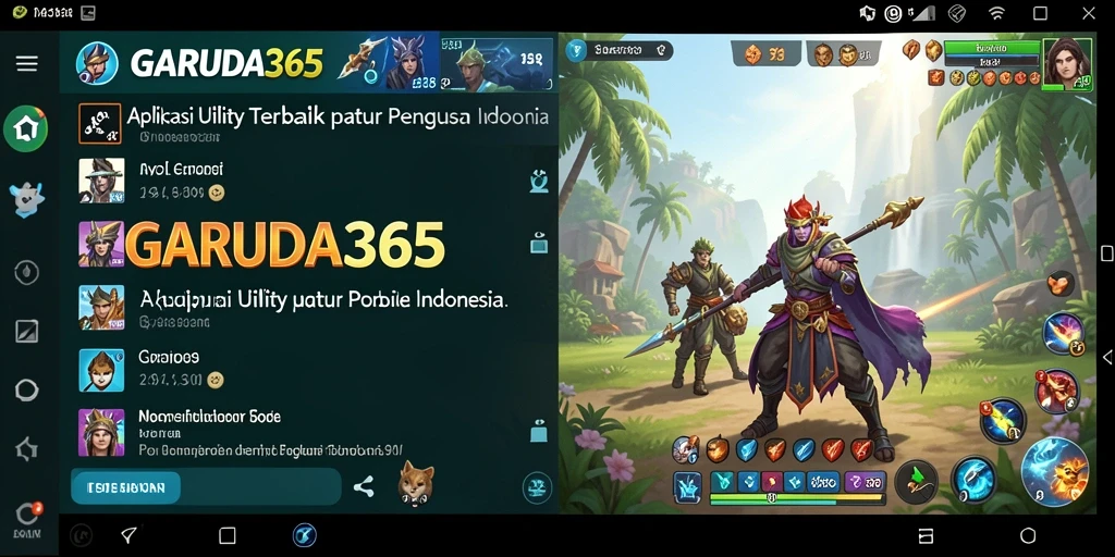 Tangkapan layar GARUDA365 menampilkan antarmuka aplikasi Utility yang intuitif.