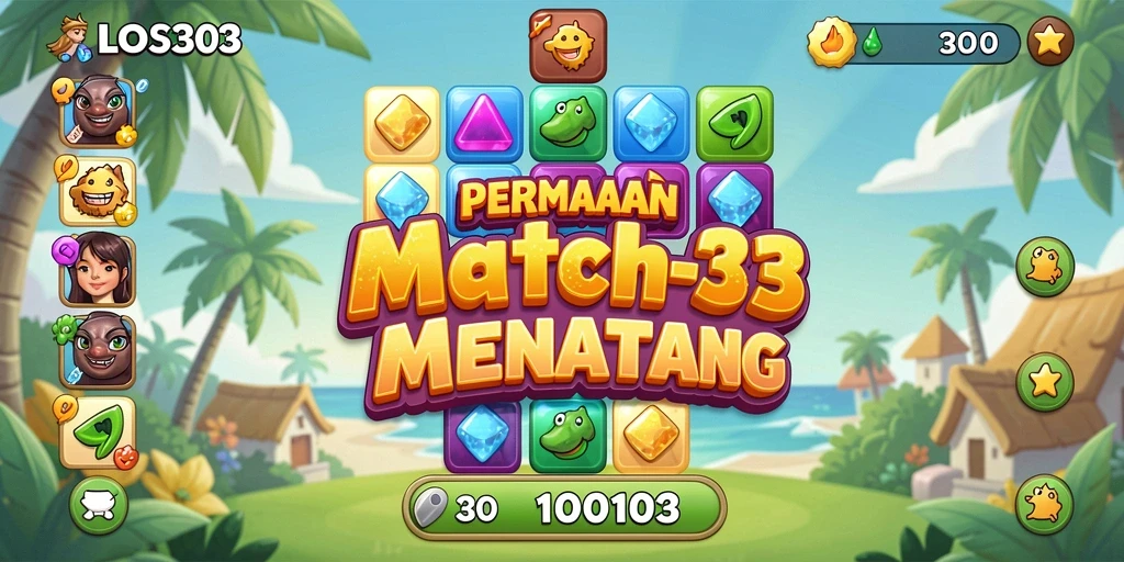 Tangkapan layar menampilkan gameplay seru LOS303 di level Match-3.