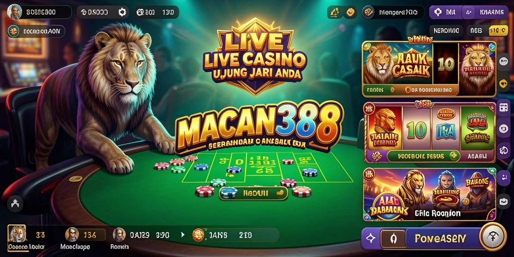 Tampilan gameplay Live Casino di MACAN388 yang seru dan interaktif.
