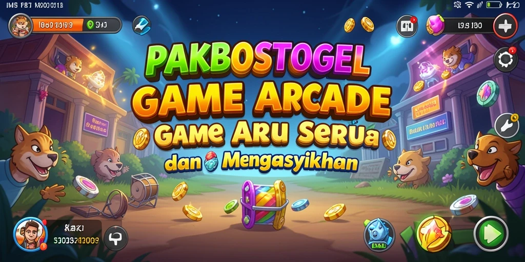 Screenshot gameplay PAKBOSTOGEL menampilkan aksi seru dan tantangan di arena Arcade.