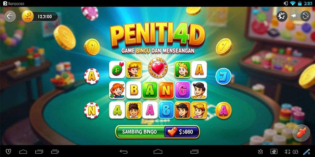 Tampilan gameplay seru dari aplikasi PENITI4D yang membawa keseruan Bingo.