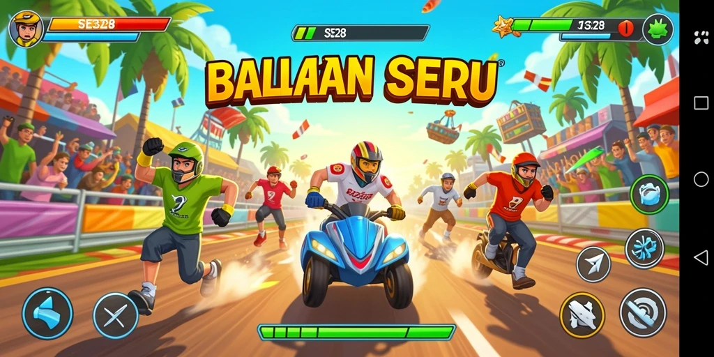 Tampilan gameplay SE328 dengan mobil balap di lintasan yang menantang.