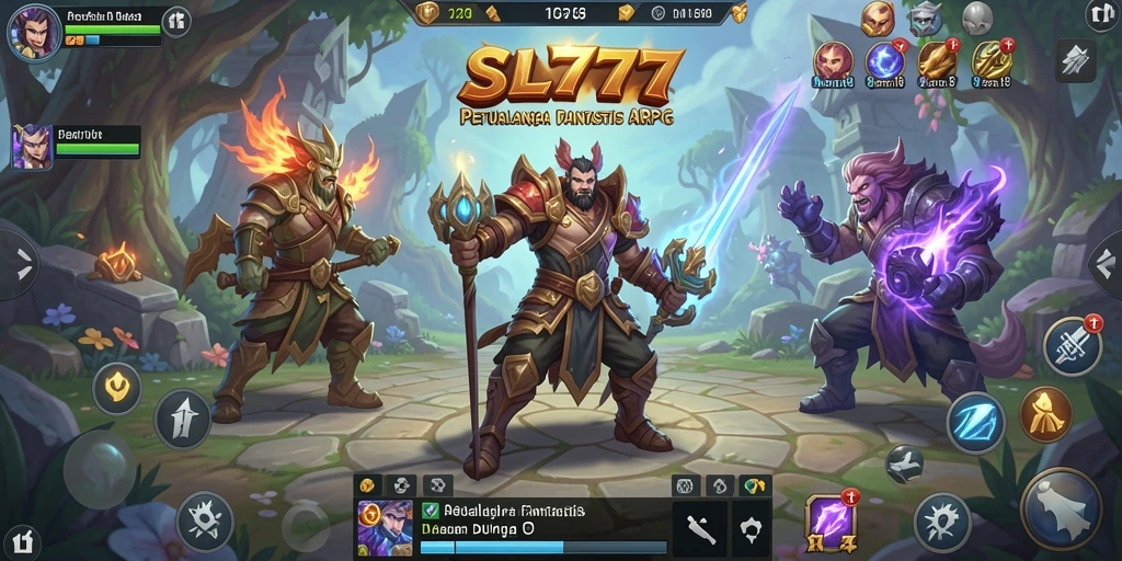 Screenshot menunjukkan aksi pertempuran pahlawan dalam dunia ARPG.