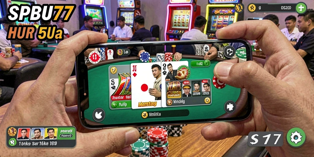 Tampilan gameplay yang menarik di SPBU77 dengan suasana Poker yang menegangkan.