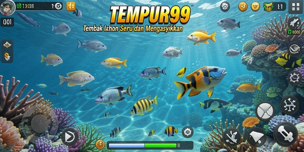 Tampilan gameplay Tembak Ikan yang seru dan menarik di TEMPUR99.