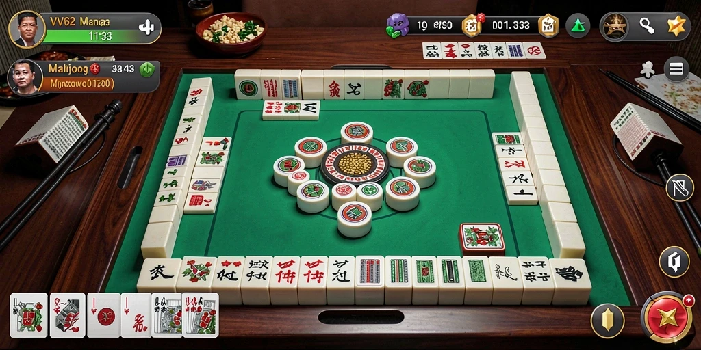 Tampilan gameplay Mahjong yang menarik di VV62.